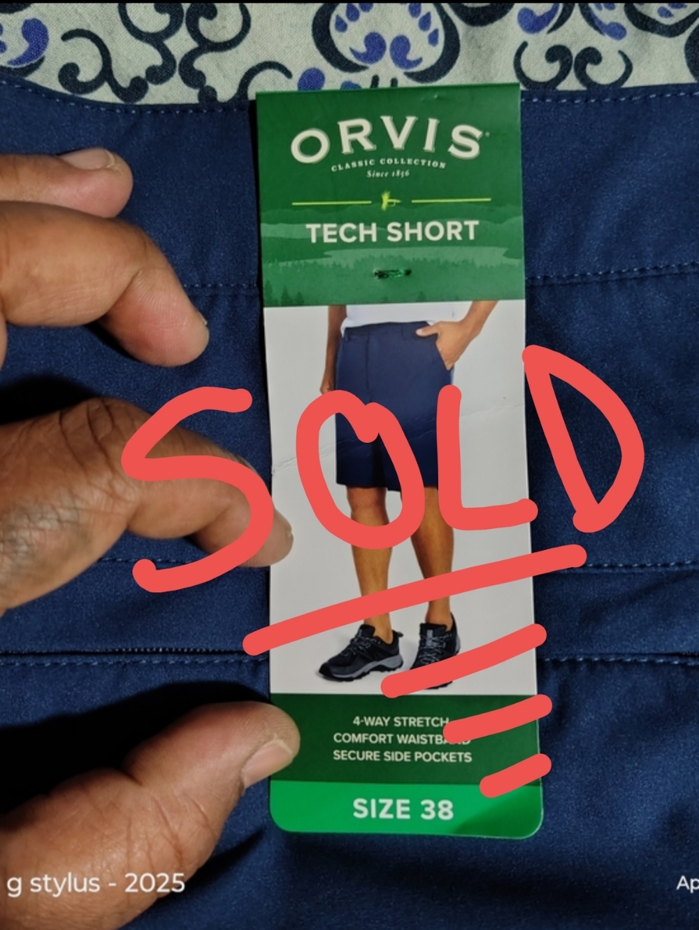 🟡🔥- ORVIS Tech Short in Navy Blue- MENS 38